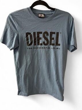 Diesel Slate Blue Short-Sleeve Logo T-Shirt
